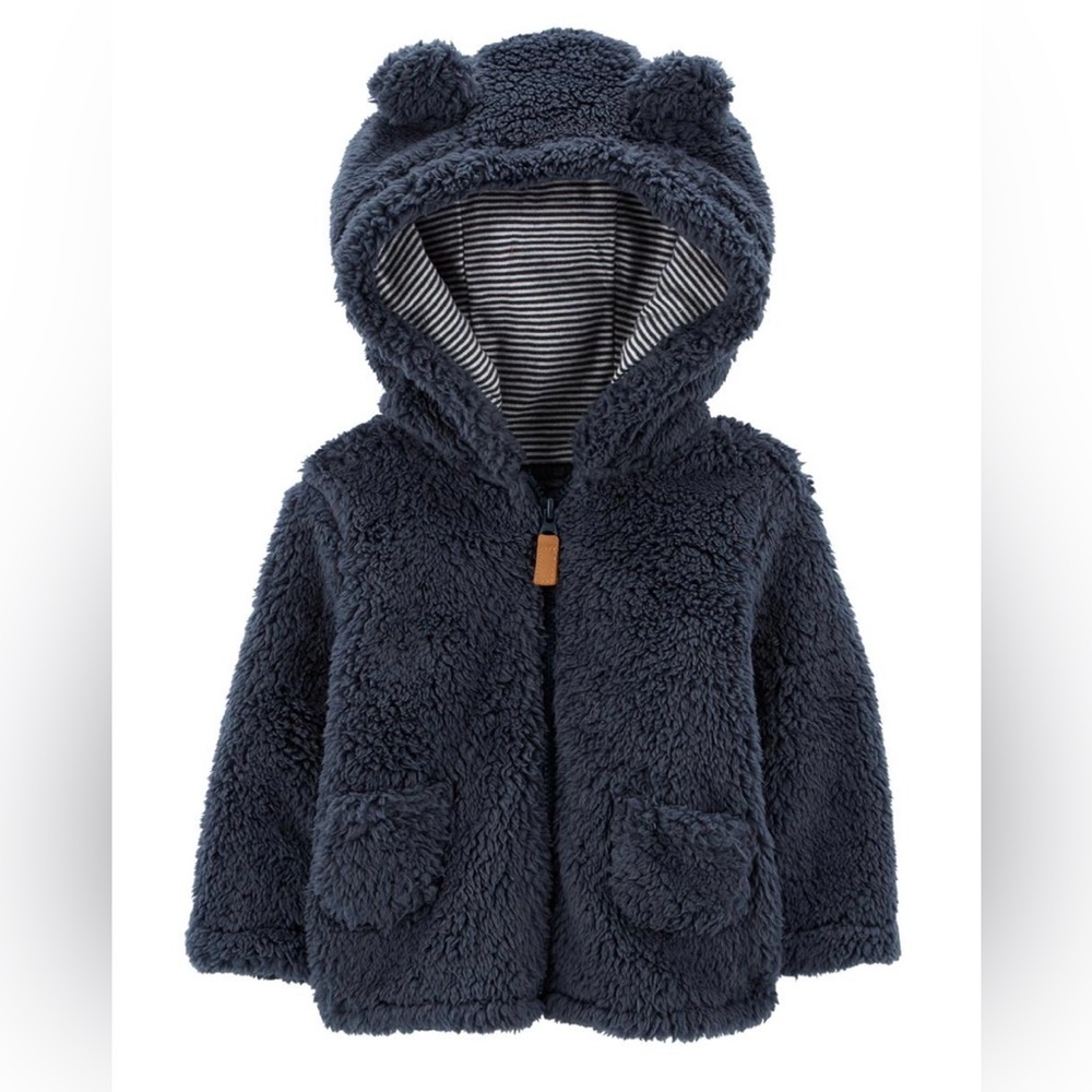 Carters Zip-Up Sherpa Cardigan Jacket | 3M